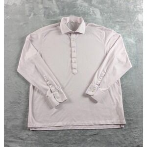 Stefan Brandt Polo Shirt Mens 2XL Pink Long Sleeve Finest Jersey Handmade READ